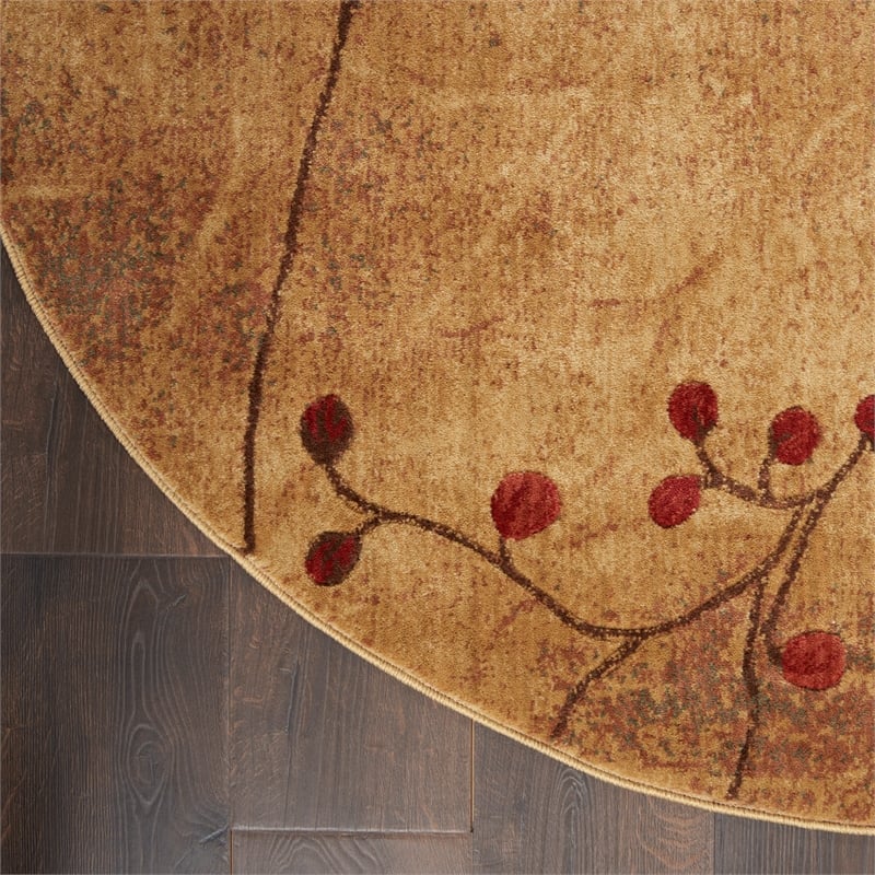 Nourison Somerset 8' x Round Brown Fabric Rustic Area Rug (8' Round)