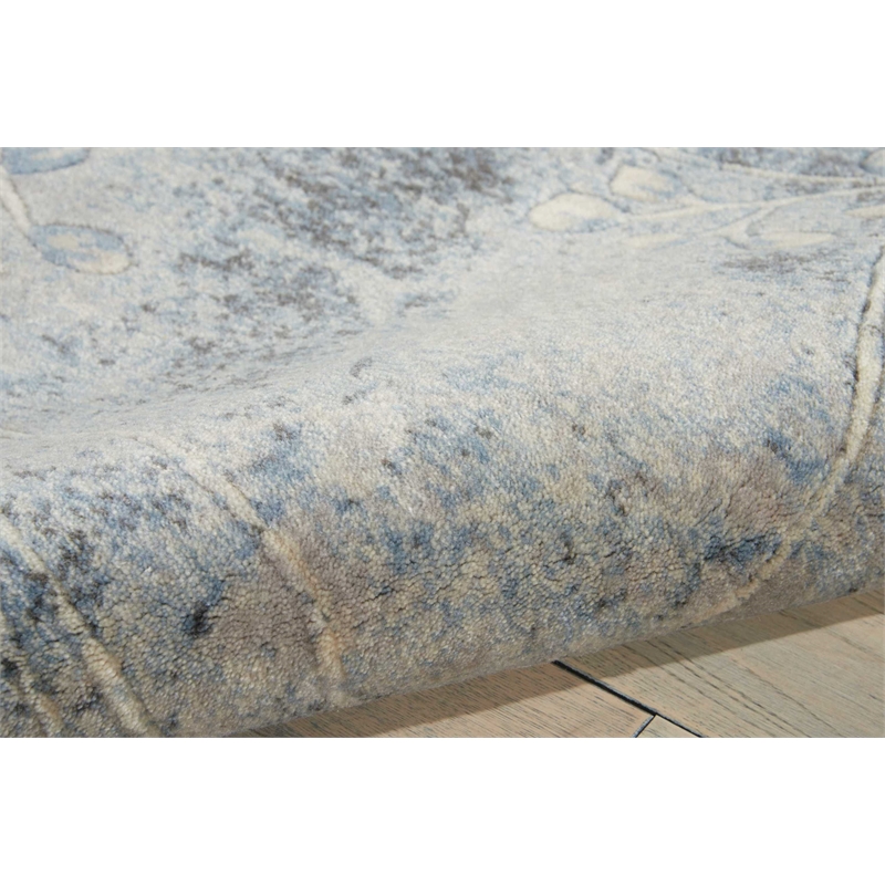 Nourison Somerset 6' Runner Gray and Blue Fabric Bohemian Area Rug (6' Runner)