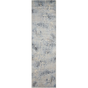 Nourison Somerset 6' Runner Gray and Blue Fabric Bohemian Area Rug (6' Runner)