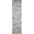 Nourison Somerset 6' Runner Gray and Blue Fabric Bohemian Area Rug (6' Runner)