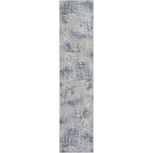 Nourison Somerset 10' Runner Gray and Blue Fabric Bohemian Area Rug (10' Runner)