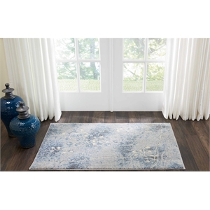 Nourison Somerset 3' x 4' Gray and Blue Fabric Bohemian Area Rug (3' x 4')
