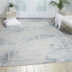 Nourison Somerset 4' x 6' Gray and Blue Fabric Bohemian Area Rug (4' x 6')