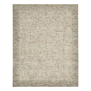 Nourison Vail 93x117&quot Rectangle Contemporary Wool Area Rug - Ivory