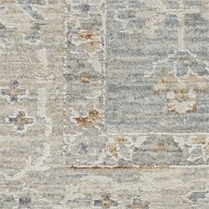 Nourison Asher 111x151&quot Rectangle Traditional Fabric Area Rug in Blue/Gray