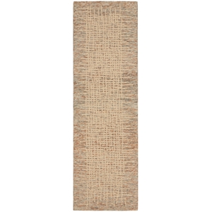 Nourison Vail 27x90&quot Runner Contemporary Wool Area Rug in Beige