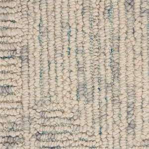 Nourison Vail 63x87&quot Rectangle Contemporary Wool Area Rug in Gray/Ivory