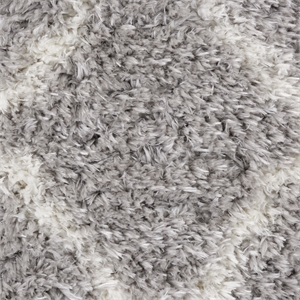 Nourison Ultra Plush Shag 98x120&quot Rectangle Fabric Area Rug in Gray/Ivory