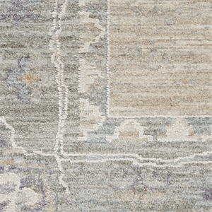 Nourison Asher 111x151&quot Rectangle Traditional Fabric Area Rug in Light Gray