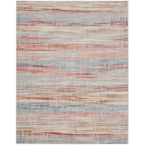Nourison Elation 108x144&quot Rectangle Contemporary Fabric Area Rug in Multi-Color