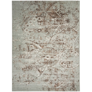 Nourison Euphoria 108x144&quot Rectangle Transitional Fabric Area Rug in Gray/Brown