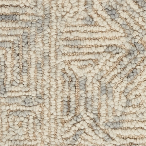 Nourison Vail 45x69&quot Rectangle Contemporary Wool Area Rug in Beige/Gray