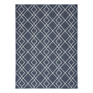 Nourison Modern Lines 5' x 7' Denim Modern Indoor Rug Polypropylene