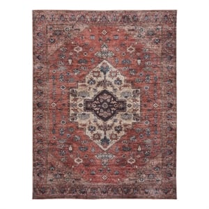 Nourison Washable Brilliance 9'2&quot x 12' Rust Mtc Vintage Indoor Rug Polyester