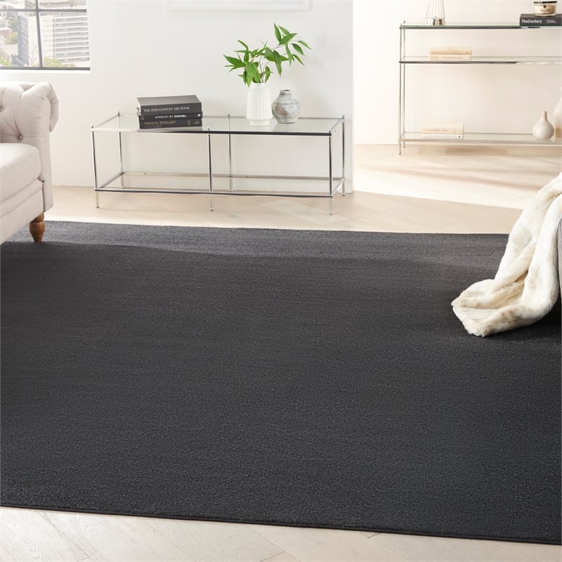 Nourison Nourison Essentials 9' x Square Black Fabric Outdoor Rug