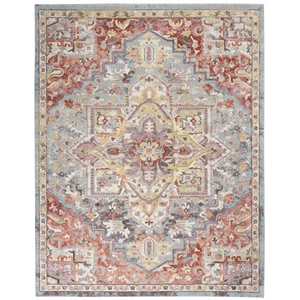 Nourison Juniper 108x144&quot Rectangle Traditional Fabric Area Rug in Multi-Color