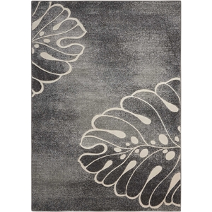 Nourison Maxell 111x153&quot Rectangle Contemporary Fabric Area Rug in Gray