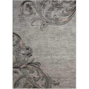 Nourison Maxell 111x153&quot Rectangle Contemporary Fabric Area Rug in Charcoal/Gray