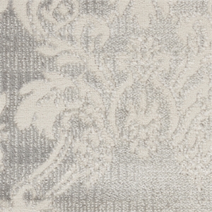 Nourison Elation 108x144&quot Rectangle Traditional Fabric Area Rug in Ivory/Gray