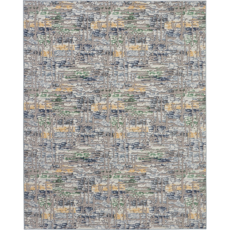 Nourison Urban Chic 108x144&quot Rectangle Fabric Area Rug in Multi-Color