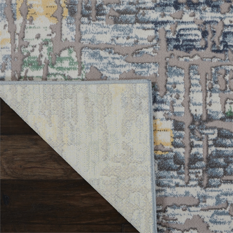 nourison urban chic 108x144&quot rectangle fabric area rug in multi-color