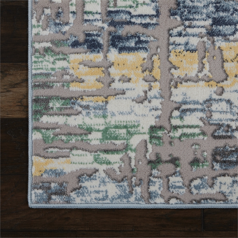 nourison urban chic 108x144&quot rectangle fabric area rug in multi-color