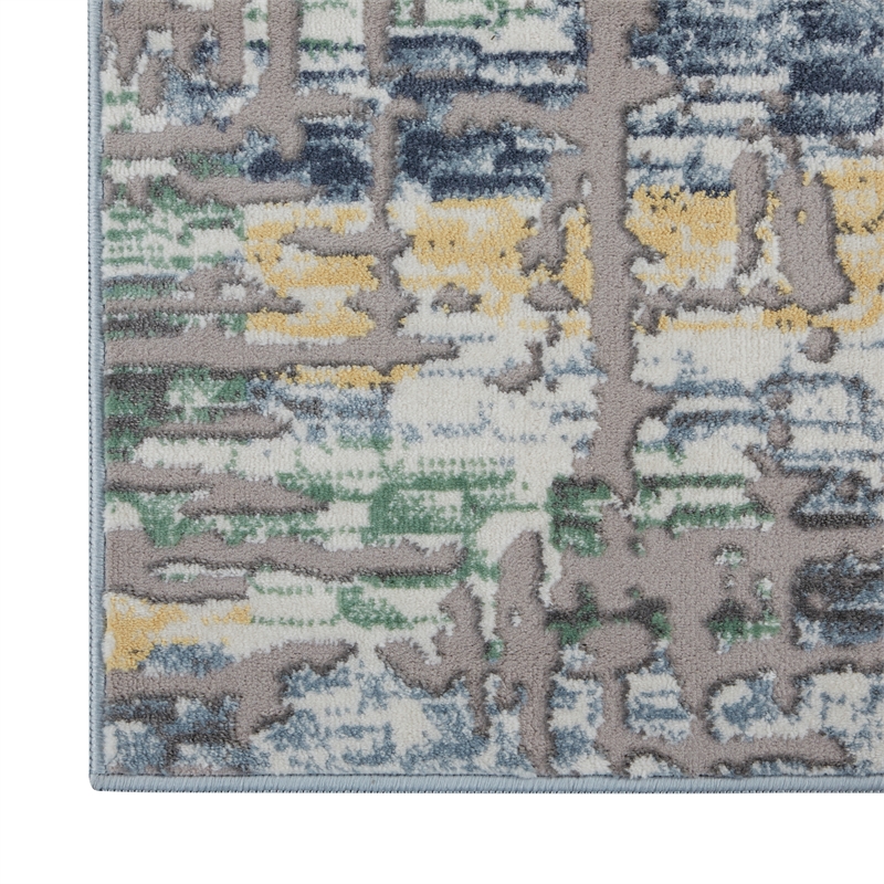 nourison urban chic 108x144&quot rectangle fabric area rug in multi-color
