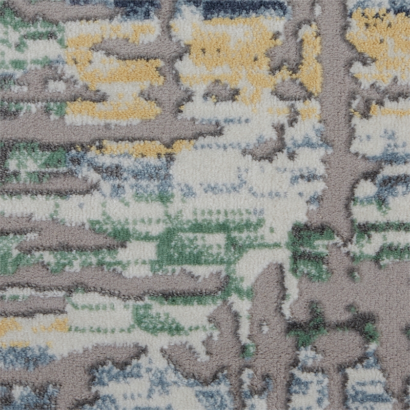nourison urban chic 108x144&quot rectangle fabric area rug in multi-color