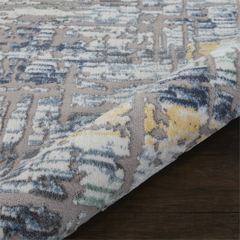 nourison urban chic 108x144&quot rectangle fabric area rug in multi-color