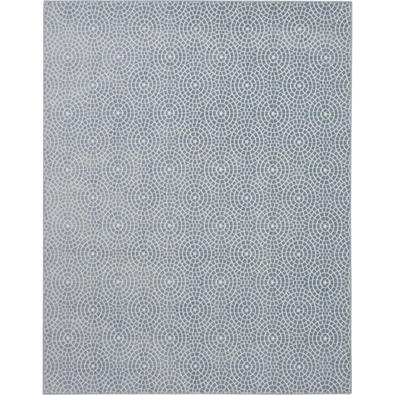 Nourison Urban Chic 108x144&quot Rectangle Fabric Area Rug in Light Blue