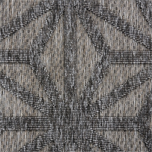 Nourison Palamos 106x142&quot Rectangle Contemporary Fabric Area Rug in Dark Gray
