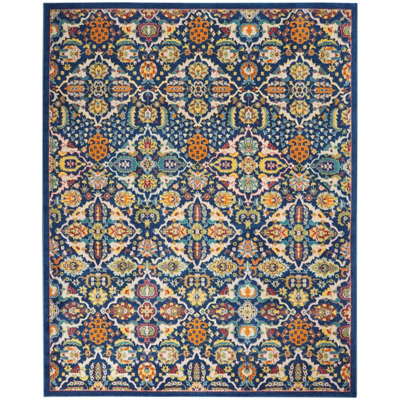 Nourison Allur 9' x 12' Navy Multicolor Fabric Bohemian Area Rug (9' x 12')