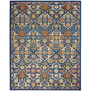 Nourison Allur 9' x 12' Navy Multicolor Fabric Bohemian Area Rug (9' x 12')