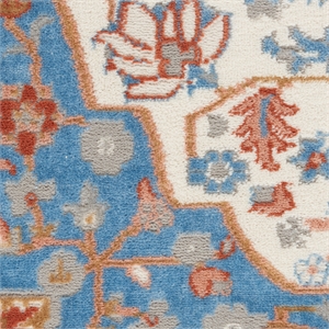 Nourison Elation 108x144&quot Rectangle Traditional Fabric Area Rug in Red/Blue