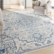 Nourison Elation 9' x 12' Ivory Blue Bohemian Indoor Fabric Rug