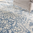 Nourison Elation 9' x 12' Ivory Blue Bohemian Indoor Fabric Rug