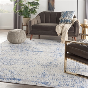 Nourison Whimsicle 100x138&quot Rectangle Contemporary Fabric Area Rug in Gray/Blue