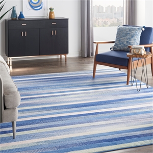 Nourison Whimsicle 100x138&quot Rectangle Fabric Indoor Area Rug in Blue