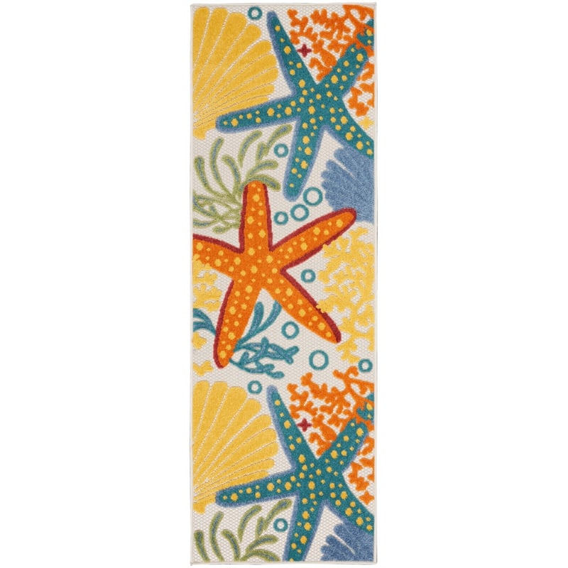 Nourison Aloha 2' x 6' Multicolor Outdoor Indoor/Outdoor Rug