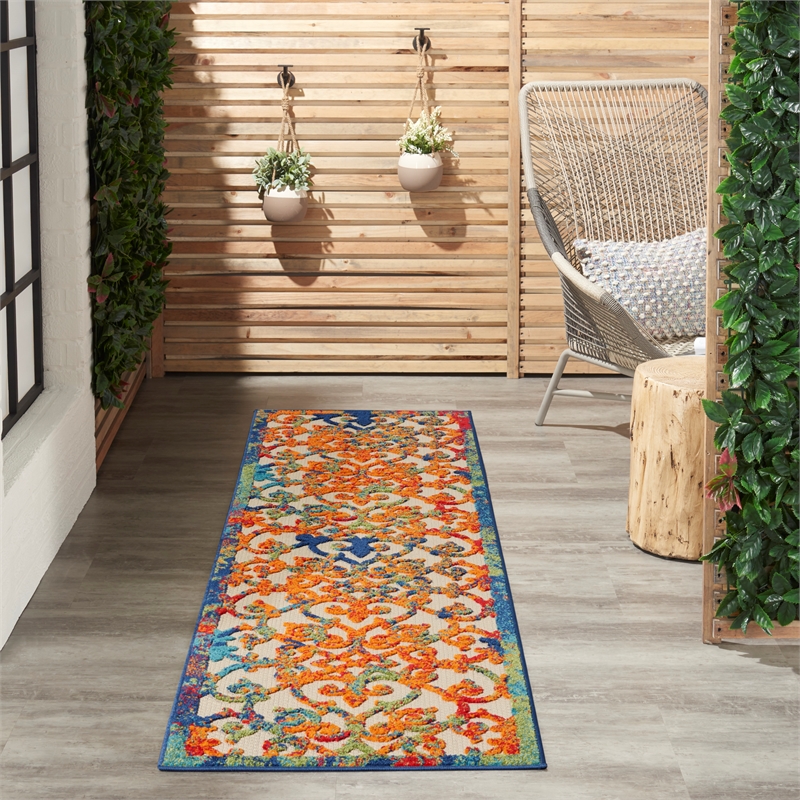 Nourison Aloha 2' x 6' Multicolor Outdoor Indoor/Outdoor Rug