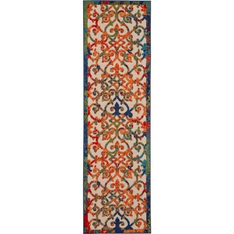 Nourison Aloha 2' x 6' Multicolor Outdoor Indoor/Outdoor Rug