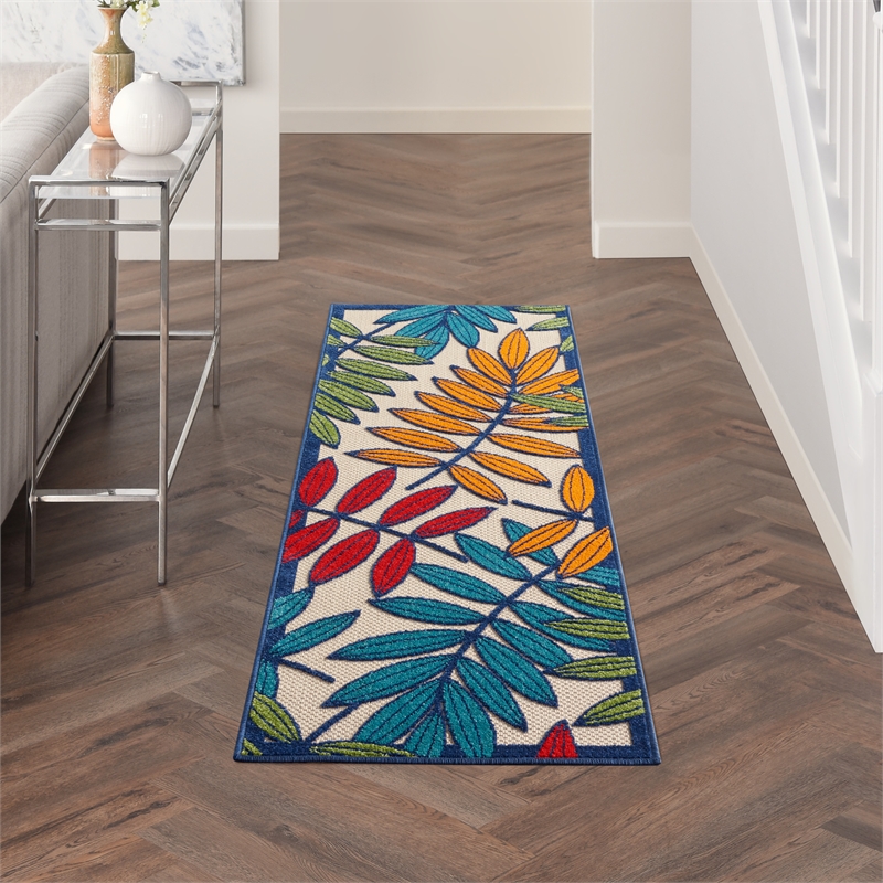 Nourison Aloha 2' x 6' Multicolor Outdoor Indoor/Outdoor Rug