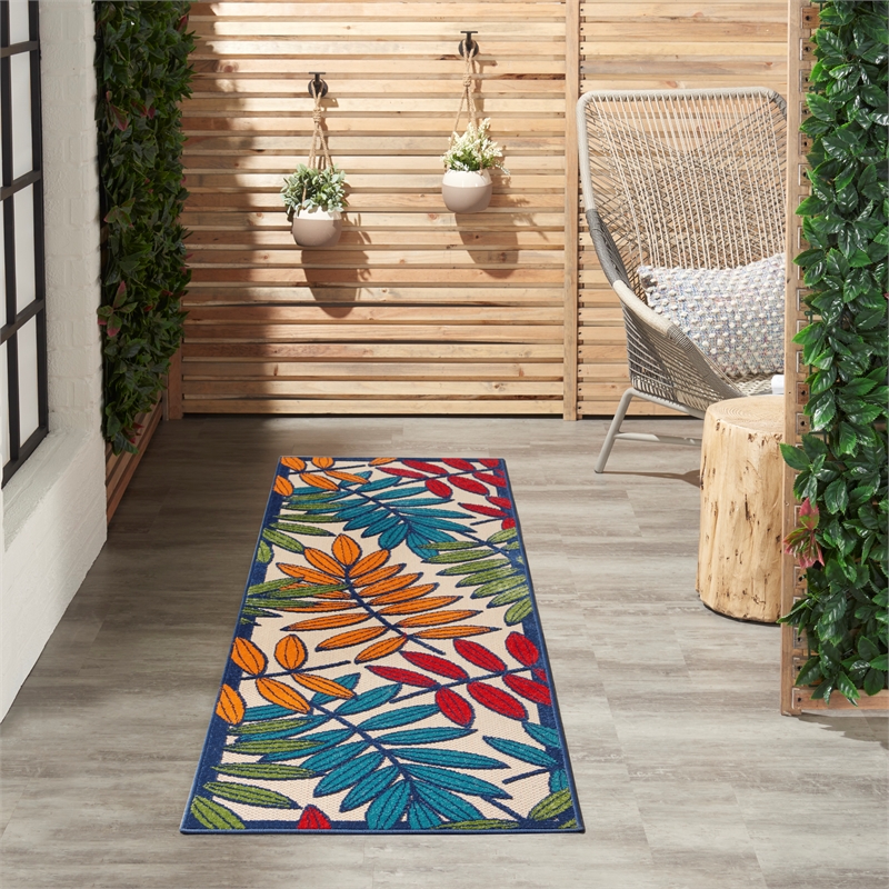 Nourison Aloha 2' x 6' Multicolor Outdoor Indoor/Outdoor Rug