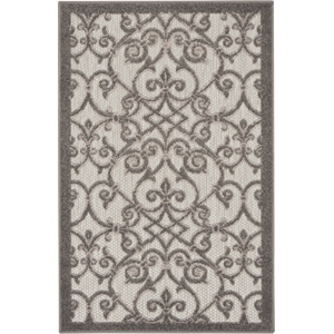 Nourison Aloha 2'8&quot x 4' Gray/Charcoal Outdoor Indoor/Outdoor Rug