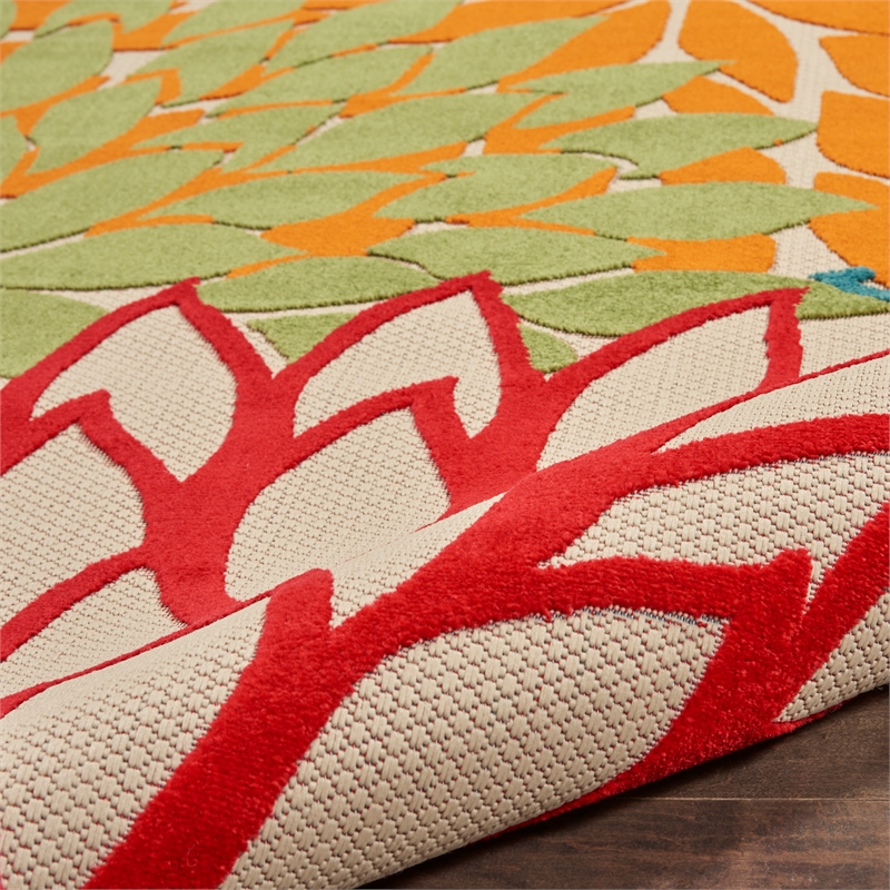 Nourison Aloha 10' x 14' Green Fabric Tropical Area Rug (10' x 14')