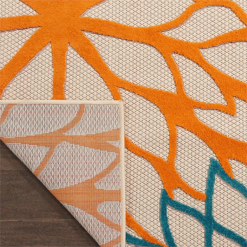 Nourison Aloha 10' x 14' Green Fabric Tropical Area Rug (10' x 14')