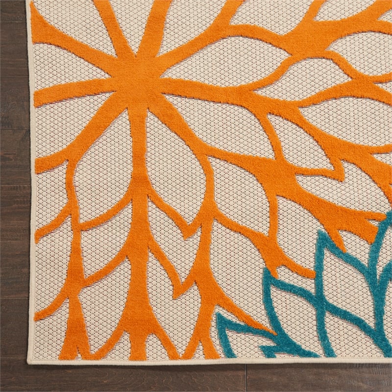 Nourison Aloha 10' x 14' Green Fabric Tropical Area Rug (10' x 14')