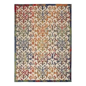 Nourison Aloha 10' x 14' Multicolor Outdoor Indoor/Outdoor Rug Polypropylene