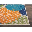 Nourison Aloha 10' Runner Multicolor Fabric Tropical Area Rug (10' Runner)