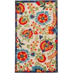 Nourison Aloha 3' x 5' Multicolor Fabric Farmhouse Area Rug (3' x 5')